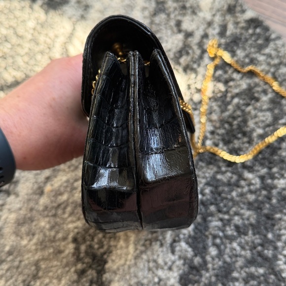 Black Crocodile Mini Jenny Gidding Made in Italy purse - Picture 11 of 12